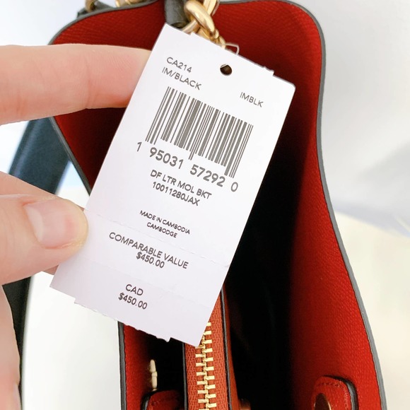 Coach CA214 Mollie Bucket Bag IN Black - Picture 6 of 8